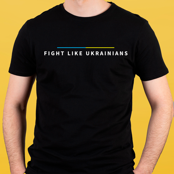 Футболка чорна чоловіча FIGHT LIKE UKRAINIANS 3050 фото