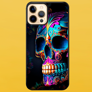 Чохол для APPLE IPHONE 12 PRO MAX 2D пластиковий з чорними силіконовими бортиками SKULL 52711 фото