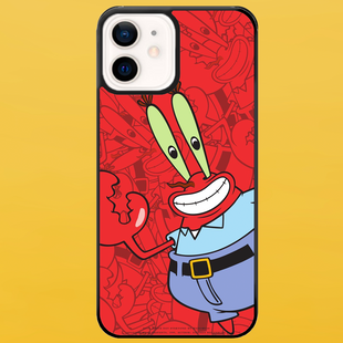 Чохол для APPLE IPHONE 12 2D пластиковий з чорними силіконовими бортиками Mr Krabs 52310 фото