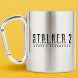 Чашка металева срібна з срібним карабіном (300мл) Stalker 2 12042 фото