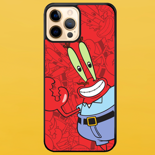 Чохол для APPLE IPHONE 12 PRO MAX 2D пластиковий з чорними силіконовими бортиками Mr Krabs 52311 фото