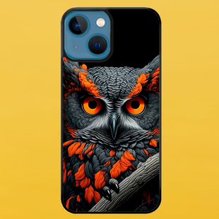 Чохол для APPLE IPHONE 13 2D пластиковий з чорними силіконовими бортиками OWL 55513 фото