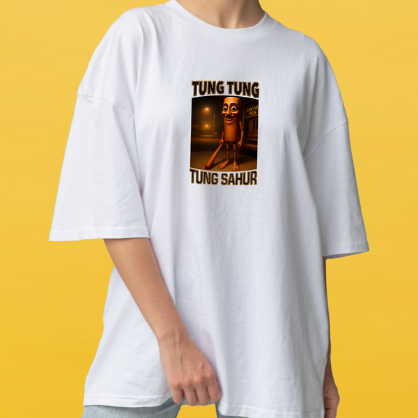 Футболка біла оверсайз унісекс TUNG TUNG TUNG 302135 фото