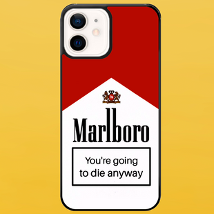 Чехол для APPLE IPHONE 12 2D пластиковый с черными силиконовыми бортиками MARLBORO 56010 фото