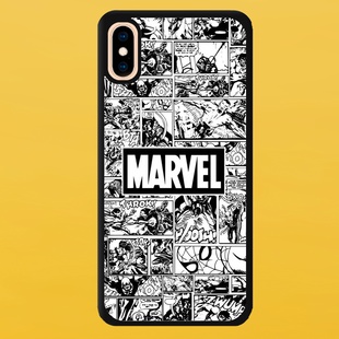 Чехол для APPLE IPHONE X/XS 2D пластиковый с черными силиконовыми бортиками MARVEL 52103 фото
