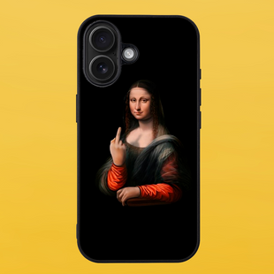 Чехол для APPLE IPHONE 16 2D пластиковый с черными силиконовыми бортиками MONA LISA 53928 фото