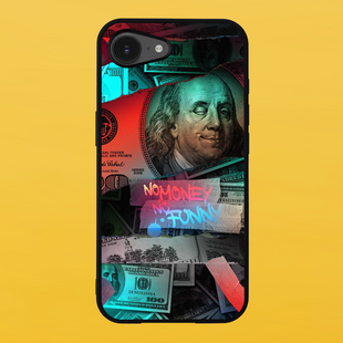 Чехол для APPLE IPHONE 16e 2D пластиковый с черными силиконовыми бортиками NO MONEY NO HONEY 55227 фото