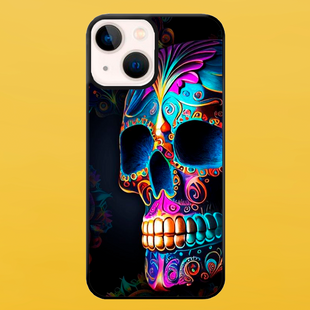 Чехол для APPLE IPHONE 15 PLUS 2D пластиковый с черными силиконовыми бортиками SKULL 52721 фото