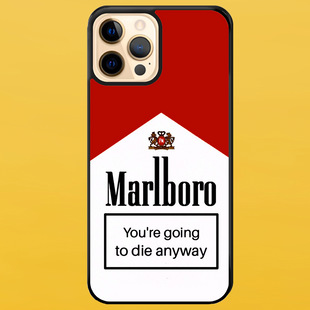 Чехол для APPLE IPHONE 12 PRO MAX 2D пластиковый с черными силиконовыми бортиками MARLBORO 56011 фото