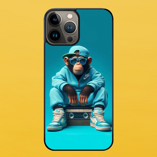 Чехол для APPLE IPHONE 13 PRO 2D пластиковый с черными силиконовыми бортиками MONKEY 57014 фото