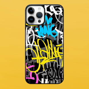 Чохол для APPLE IPHONE 14 PRO MAX 2D пластиковий з чорними силіконовими бортиками GRAFFITI 54319 фото