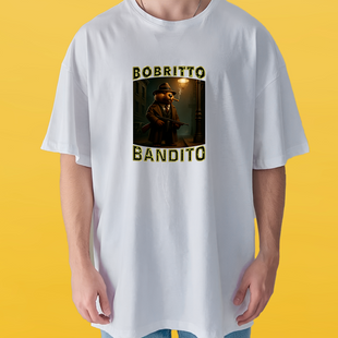 Футболка біла оверсайз унісекс BOBRITO BANDITO 30199 фото