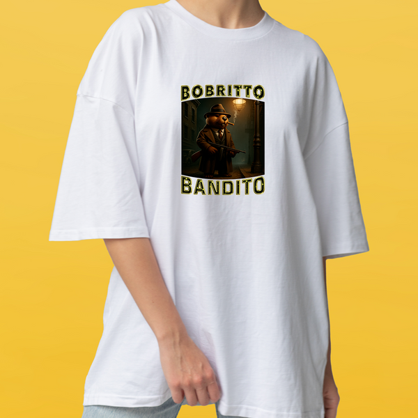 Футболка белая оверсайз унисекс BOBRITO BANDITO 30199 фото