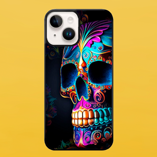 Чохол для APPLE IPHONE 14 PLUS 2D пластиковий з чорними силіконовими бортиками SKULL 52717 фото