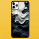 Чехол для APPLE IPHONE 11 PRO MAX 2D пластиковый с черными силиконовыми бортиками BLACK/WHITE 54008 фото