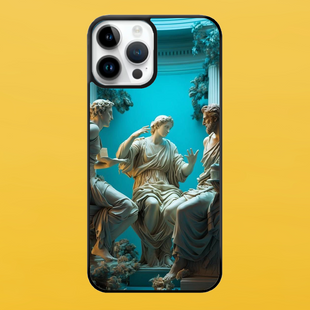 Чехол для APPLE IPHONE 14 PRO MAX 2D пластиковый с черными силиконовыми бортиками SCULPTURE 57119 фото