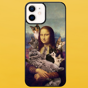 Чехол для APPLE IPHONE 12 2D пластиковый с черными силиконовыми бортиками MONO CAT 56510 фото