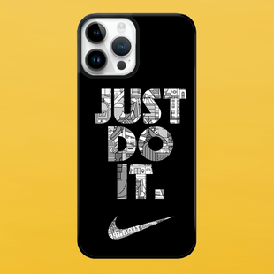 Чохол для APPLE IPHONE 14 PRO 2D пластиковий з чорними силіконовими бортиками JUST DO IT 54118 фото
