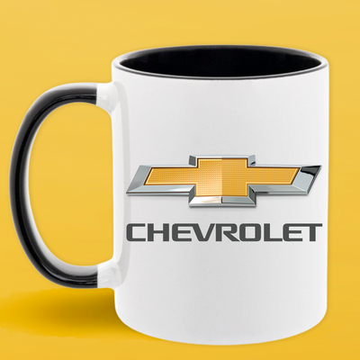 Чашка чорна серединка та ручка (330 мл) Chevrolet/Шевроле 1078 фото
