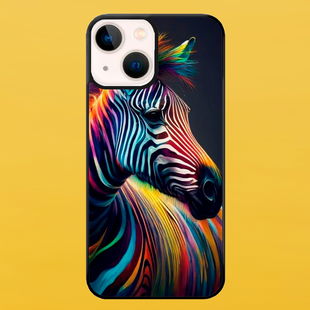 Чехол для APPLE IPHONE 15 PLUS 2D пластиковый с черными силиконовыми бортиками ZEBRA 51121 фото