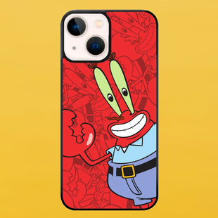 Чехол для APPLE IPHONE 15 PLUS 2D пластиковый с черными силиконовыми бортиками Mr Krabs 52321 фото
