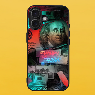 Чехол для APPLE IPHONE 16 2D пластиковый с черными силиконовыми бортиками NO MONEY NO HONEY 55228 фото