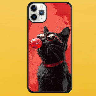 Чехол для APPLE IPHONE 11 PRO 2D пластиковый с черными силиконовыми бортиками CHEWING CAT 56807 фото