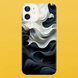 Чохол для APPLE IPHONE 12 MINI силіконовий прозорий BLACK/WHITE 54009 фото