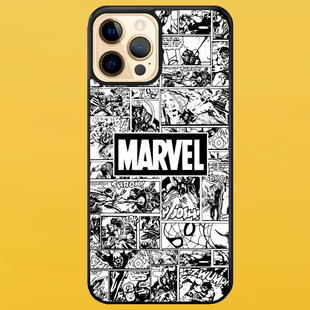 Чехол для APPLE IPHONE 12 PRO MAX 2D пластиковый с черными силиконовыми бортиками MARVEL 52111 фото