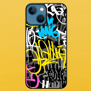 Чохол для APPLE IPHONE 15 2D пластиковий з чорними силіконовими бортиками GRAFFITI 54320 фото