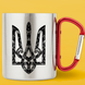 Чашка металева срібна з червоним карабіном (300мл) Слава Україні 1045 фото 1