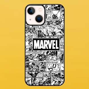 Чехол для APPLE IPHONE 13 MINI 2D пластиковый с черными силиконовыми бортиками MARVEL 52112 фото