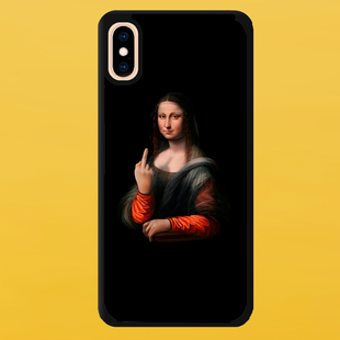 Чехол для APPLE IPHONE X/XS 2D пластиковый с черными силиконовыми бортиками MONA LISA 53903 фото