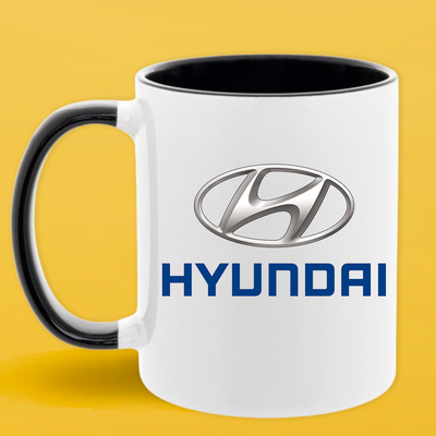 Чашка чорна серединка та ручка (330 мл) Hyundai/Хюндай 1083 фото