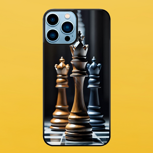 Чехол для APPLE IPHONE 13 PRO MAX 2D пластиковый с черными силиконовыми бортиками ШАХМАТЫ 58115 фото