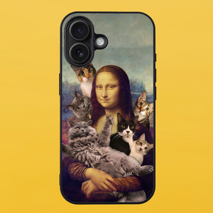 Чехол для APPLE IPHONE 16 2D пластиковый с черными силиконовыми бортиками MONO CAT 56528 фото