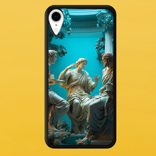 Чехол для APPLE IPHONE XR 2D пластиковый с черными силиконовыми бортиками SCULPTURE 57105 фото