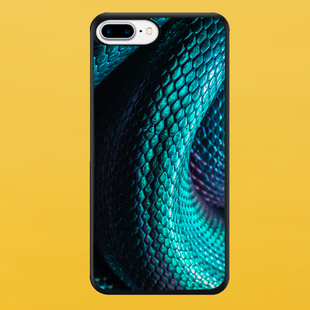 Чехол для APPLE IPHONE 7 PLUS/8 PLUS 2D пластиковый с черными силиконовыми бортиками SNAKE SKIN 51502 фото