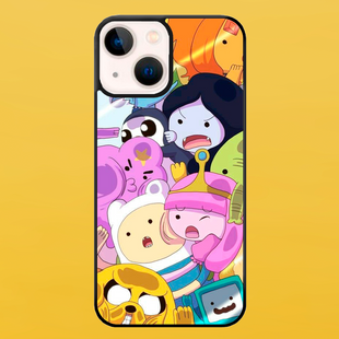 Чохол для APPLE IPHONE 13 MINI 2D пластиковий з чорними силіконовими бортиками ADVENTURE TIME 53712 фото