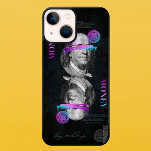 Чохол для APPLE IPHONE 13 MINI 2D пластиковий з чорними силіконовими бортиками MONEY 54912 фото