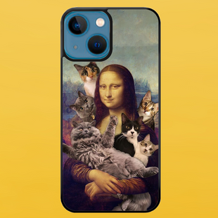 Чехол для APPLE IPHONE 13 2D пластиковый с черными силиконовыми бортиками MONO CAT 56513 фото