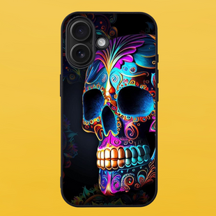 Чехол для APPLE IPHONE 16 2D пластиковый с черными силиконовыми бортиками SKULL 52728 фото
