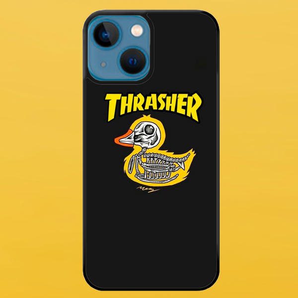 Чохол для APPLE IPHONE 13 2D пластиковий з чорними силіконовими бортиками THRASHER 55813 фото