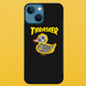 Чохол для APPLE IPHONE 13 2D пластиковий з чорними силіконовими бортиками THRASHER 55813 фото