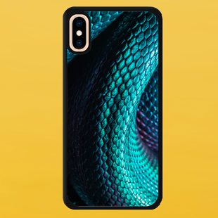 Чохол для APPLE IPHONE XS MAX 2D пластиковий з чорними силіконовими бортиками SNAKE SKIN 51504 фото