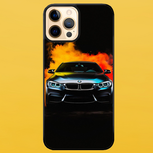 Чехол для APPLE IPHONE 12 PRO MAX 2D пластиковый с черными силиконовыми бортиками BMW 57611 фото
