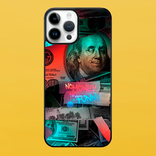 Чехол для APPLE IPHONE 15 PRO MAX 2D пластиковый с черными силиконовыми бортиками NO MONEY NO HONEY 55223 фото