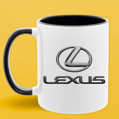 Чашка чорна серединка та ручка (330 мл) Lexus/Лексус 1088 фото
