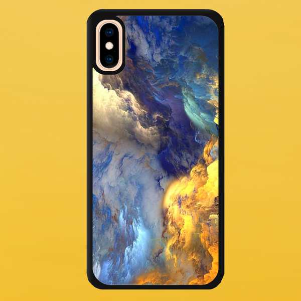 Чехол для APPLE IPHONE XS MAX 2D пластиковый с черными силиконовыми бортиками CLOUD 51004 фото