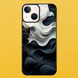 Чохол для APPLE IPHONE 13 MINI 2D пластиковий з чорними силіконовими бортиками BLACK/WHITE 54012 фото